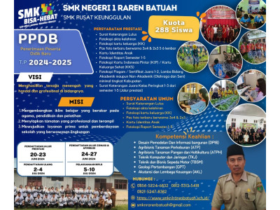 BROSUR PENERIMAAN PESERTA DIDIK BARU (PPBD) SMKN 1 RAREN BATUAH