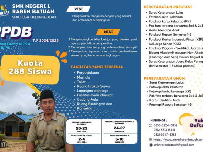 BROSUR PENERIMAAN PESERTA DIDIK BARU (PPBD) SMKN 1 RAREN BATUAH